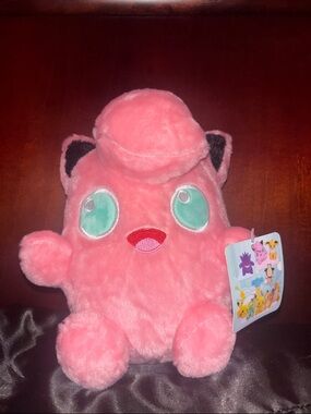 Pokemon Pink Jigglypuff Plush with Green Eyes